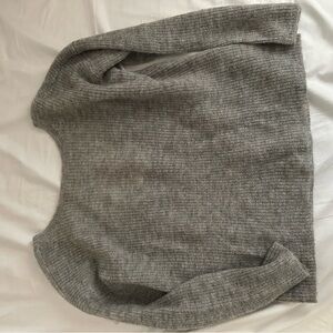 Sezane Heather Gray Crew Neck Sweater
